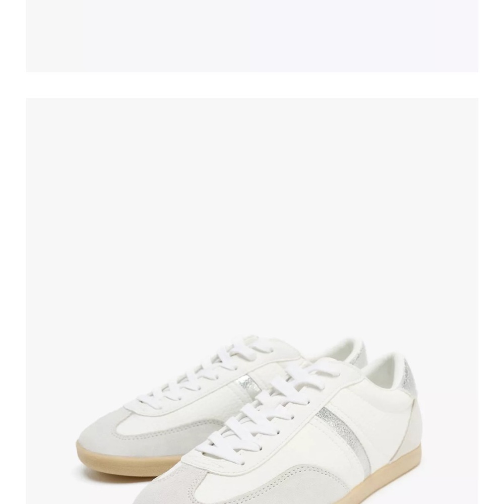 Zara White and Silver Women's Sneakers.